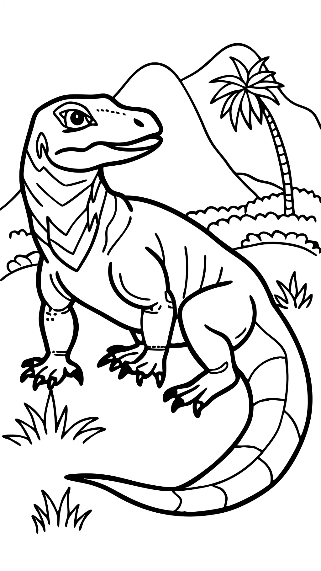 Página para colorear del dragón de Komodo